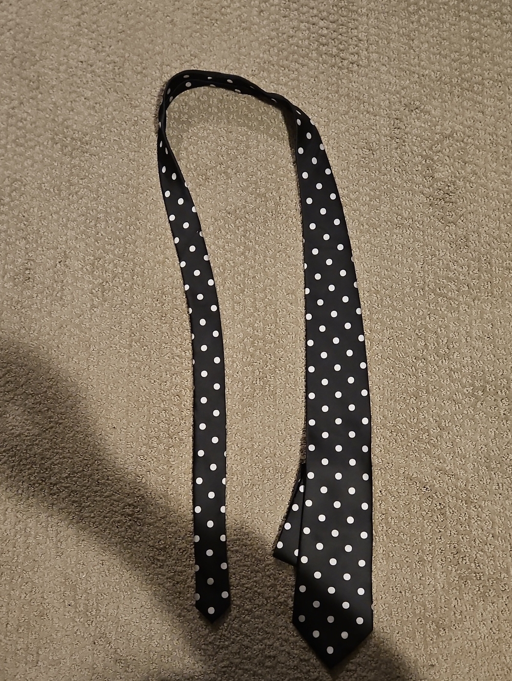 Classic Black Tie with White Polka Dots